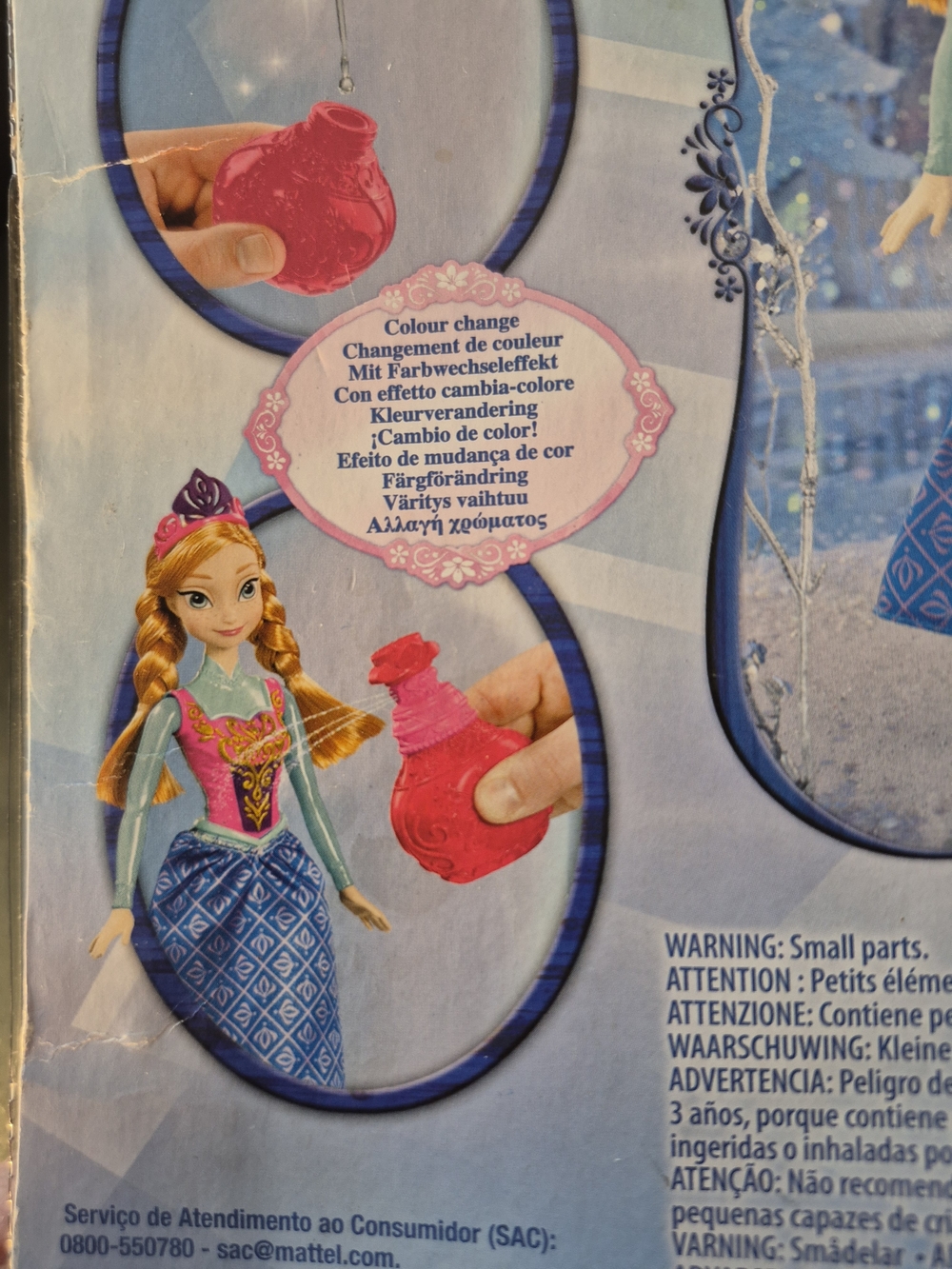 Disney Frozen Anna Color-Change Fashion Doll - Pink & Blue New In Package - Picture 8 of 9